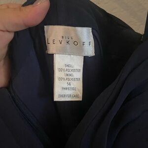 Navy blue formal dress. One shoulder long